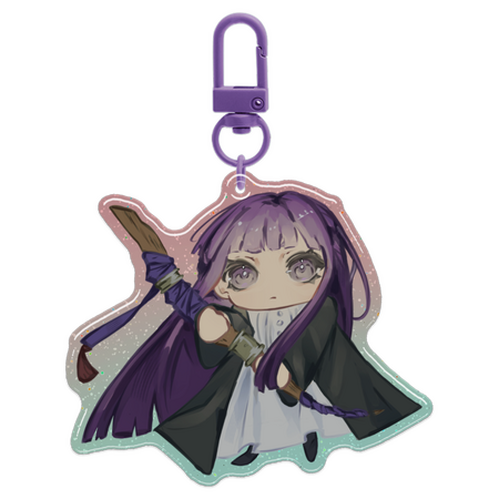 Chibi Fern Glitter Epoxy Keychain