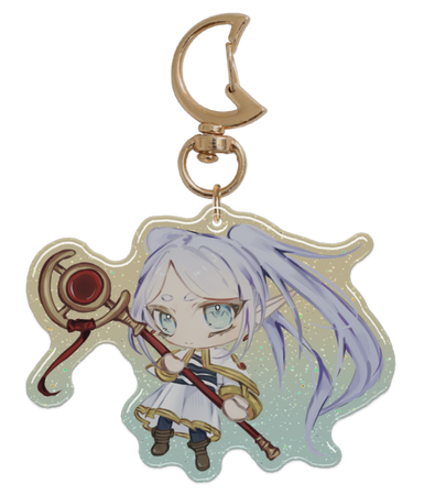 Chibi Frieren Glitter Epoxy Keychain