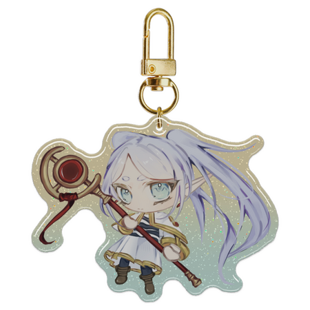 Chibi Frieren Glitter Epoxy Keychain