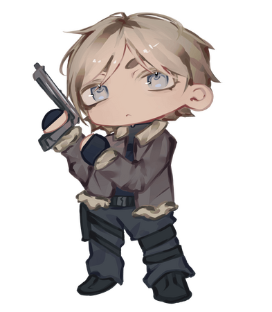 Chibi RE4 Leon Glossy Sticker