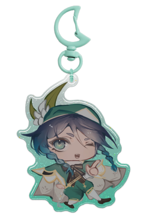 Chibi Venti Glitter Epoxy Keychain