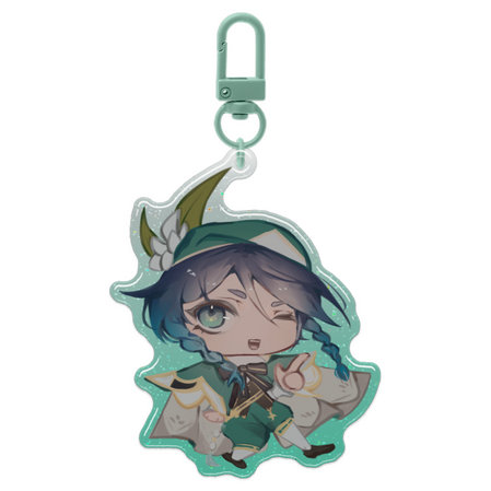 Chibi Venti Glitter Epoxy Keychain
