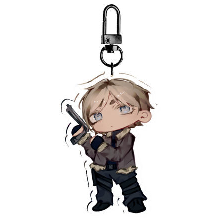 Chibi RE4 Leon Kennedy Acrylic Keychain