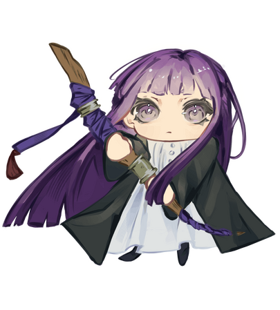 Chibi Fern Glossy Sticker